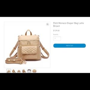 NEW Luli Bebe Petit Monaco Diaper Bag Latte Brown